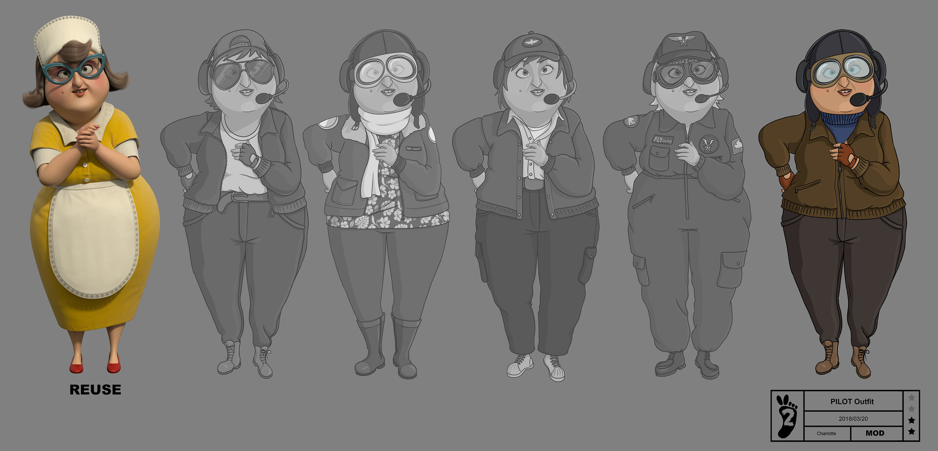 Pilot outfit concept art