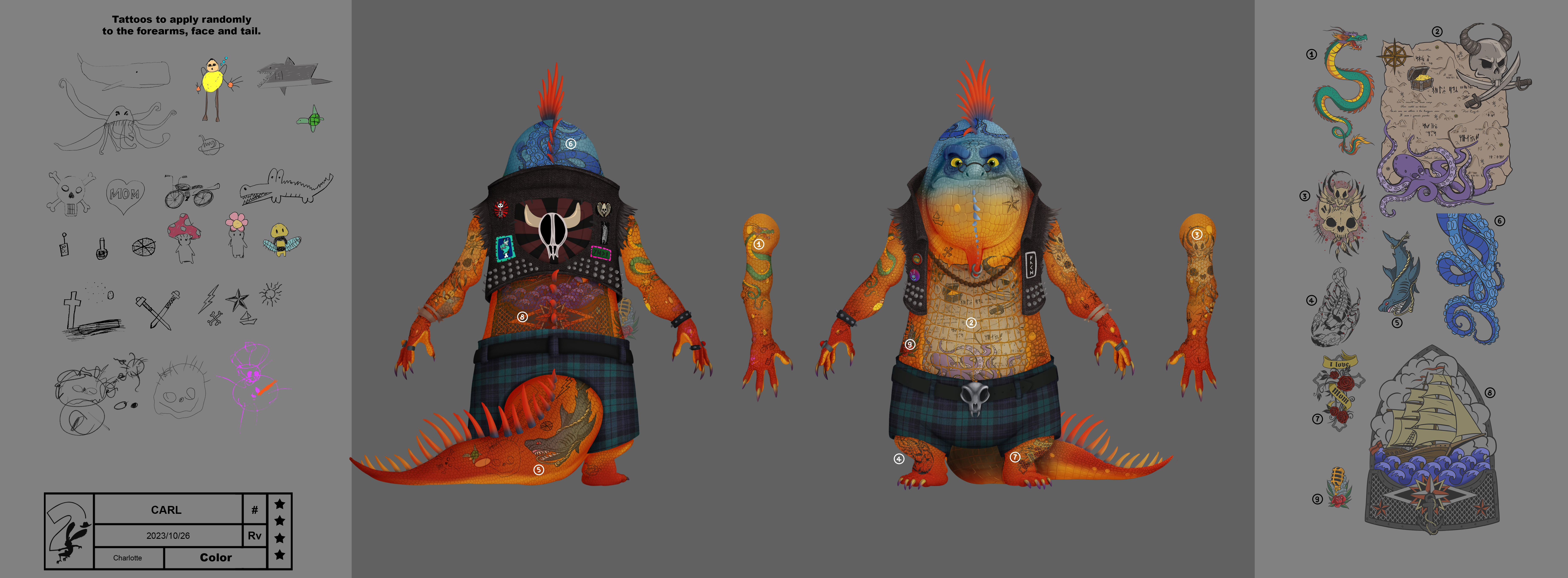 Carl tattoo color callout