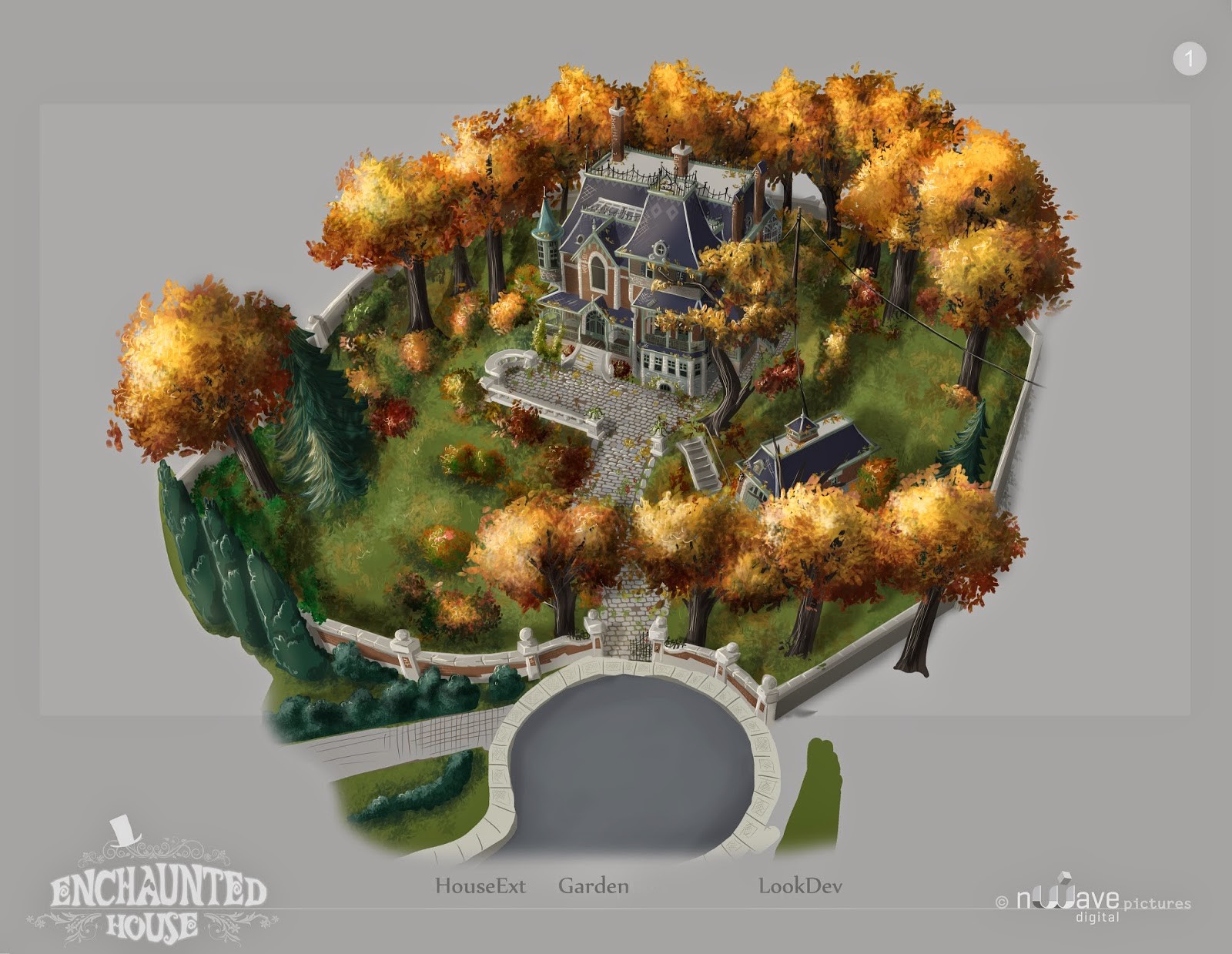 Garden lookdev concept art