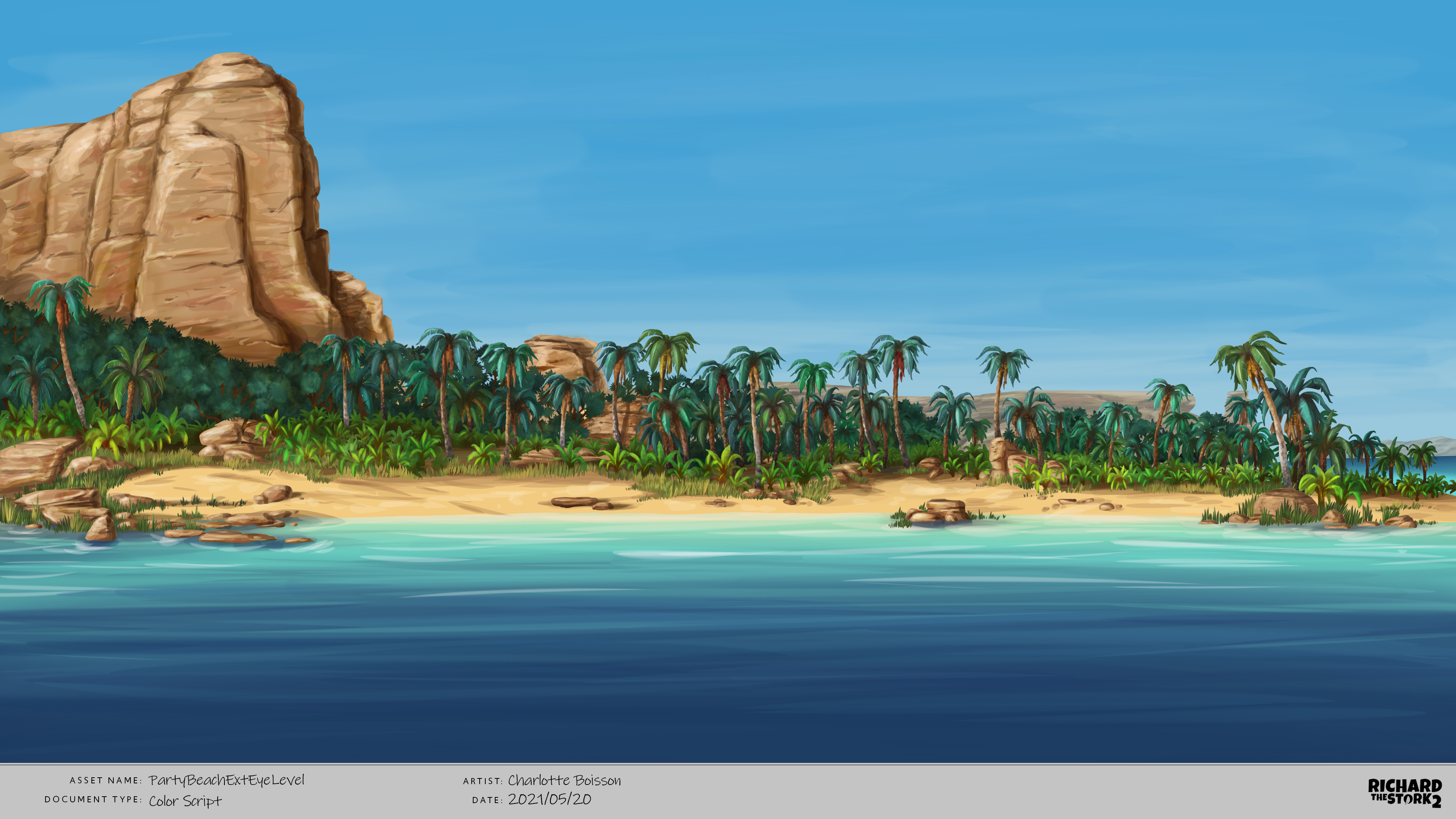 Party beach color script